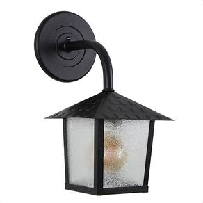 Kit 4 Arandela Colonial Nina Quadrada Vidro Pontilhado E27 Bivolt Preto