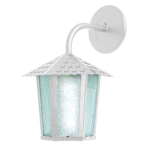 Kit 4 Arandela Colonial Sextavada Vidro Pontilhado E27 Bivolt Branco