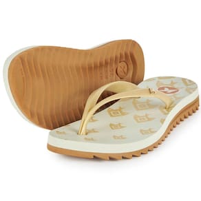 Chinelo Kenner Ibiza Geopeixe Feminino - Branco e Dourado
