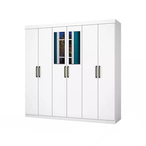 Guarda Roupa Recife 6 Portas 2 Gavetas Com Espelho Branco - Carioca Móveis