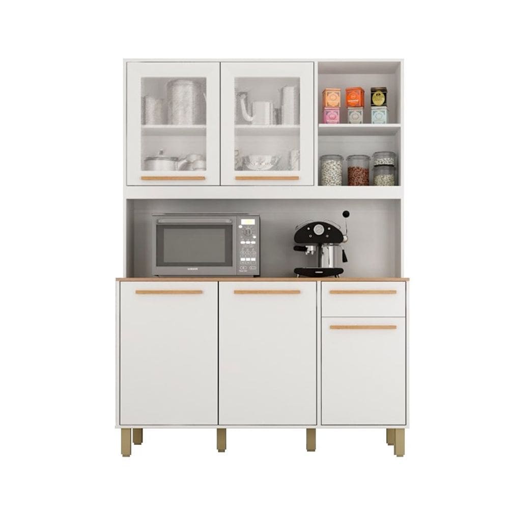 Armário de Cozinha Rubi 5 portas 1 gaveta Branco - Valdemóveis