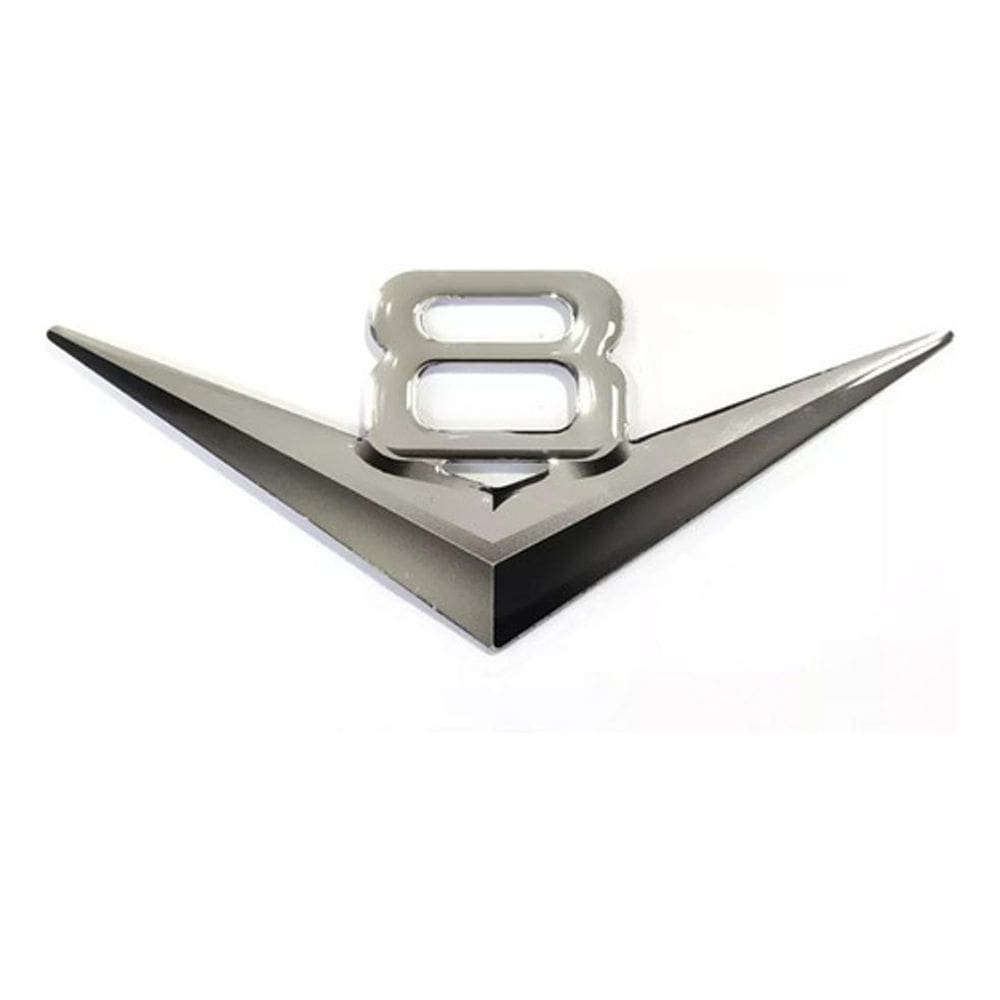 Adesivo Emblema V8 Resinado Cromado Carros Universal
