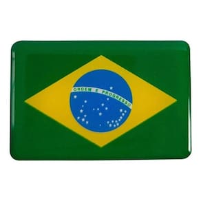 Emblema Adesivo Bandeira Brasil 3D Resinado Relevo Carro Bd1