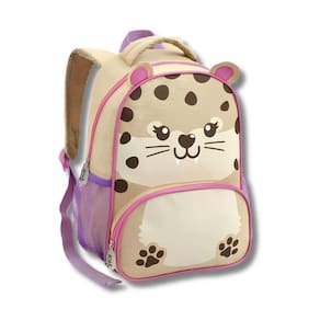 Mochila Infantil Creche Escola 13 Oncinha Animais Fofa Bege