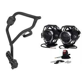 Kit Protetor Motor Carenagem Moto Fazer 250 2018 2019 2020 2021 2022 2023 2024 Sptop765 + Farol De Milha 10W - 12/ 24V