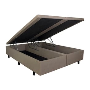 Bau Queen Bipartido Corino Bege 158x198 Blindado