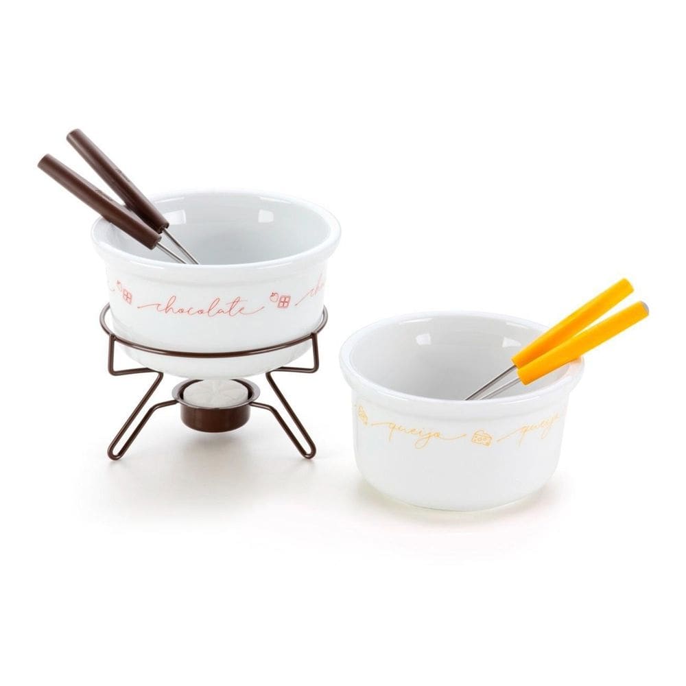 Conjunto Para Fondue Duo Queijo E Chocolate Cozinha Forma