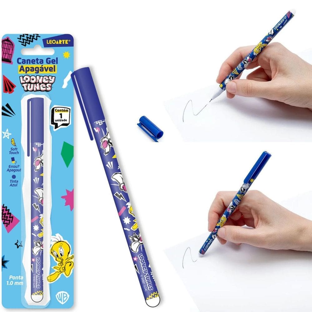 Caneta Apagável Gel 0.7Mm Looney Tunes Cor À Tinta Azul