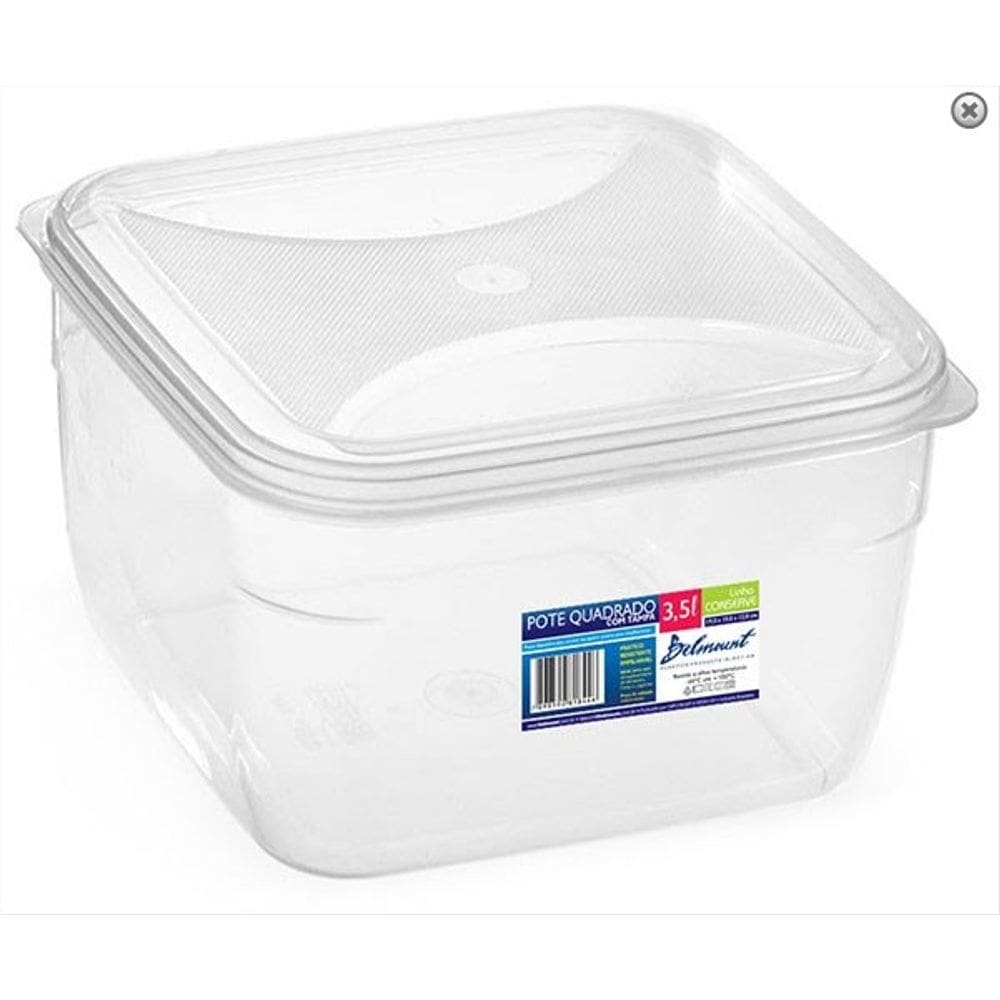 Pote Quadrado 3,5 Lts Transp- Clone