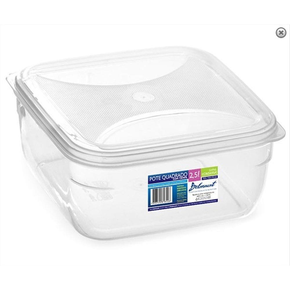 Pote Quadrado 2,5 Lts Transp- Clone