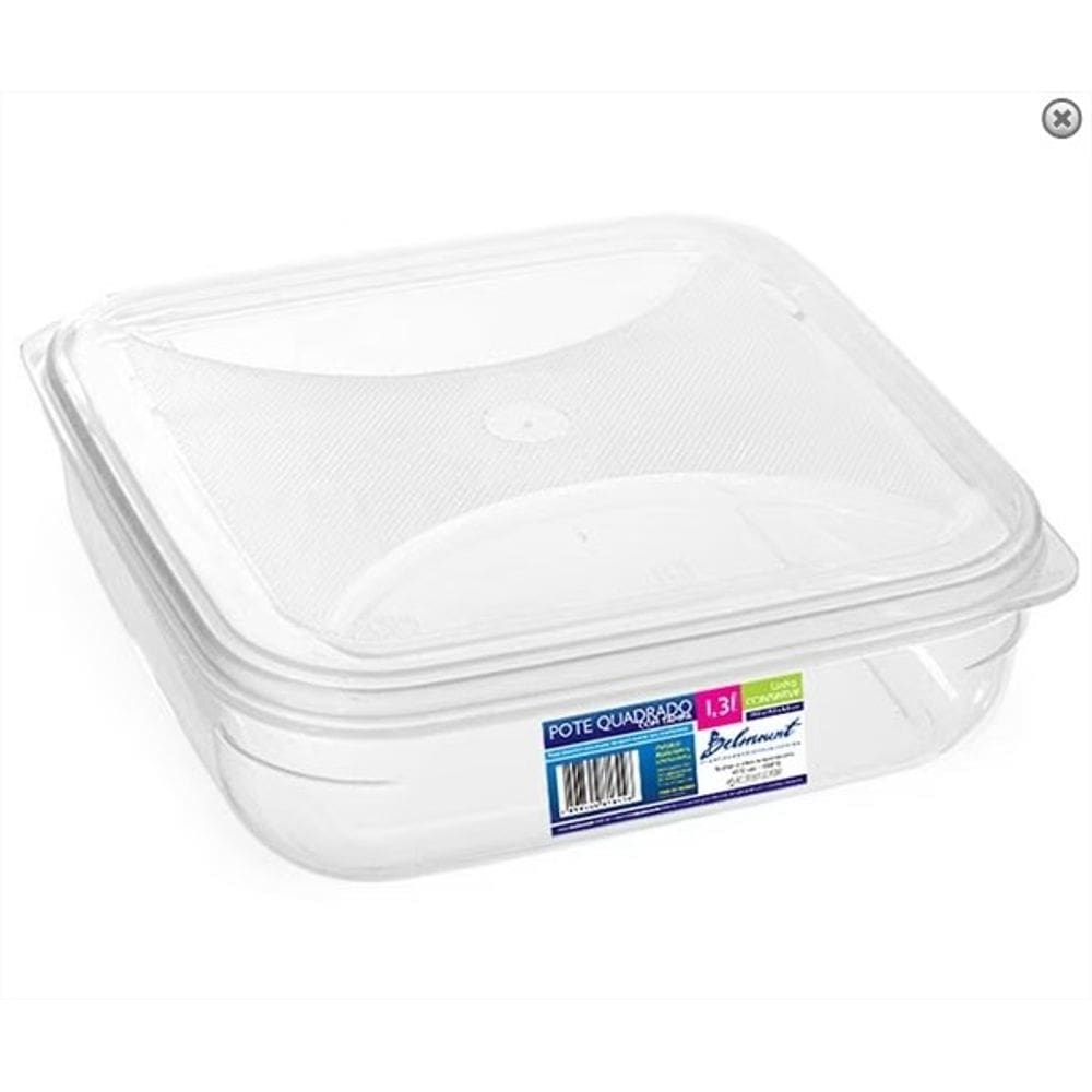 Pote Quadrado 1,3 Lts  Transp- Clone
