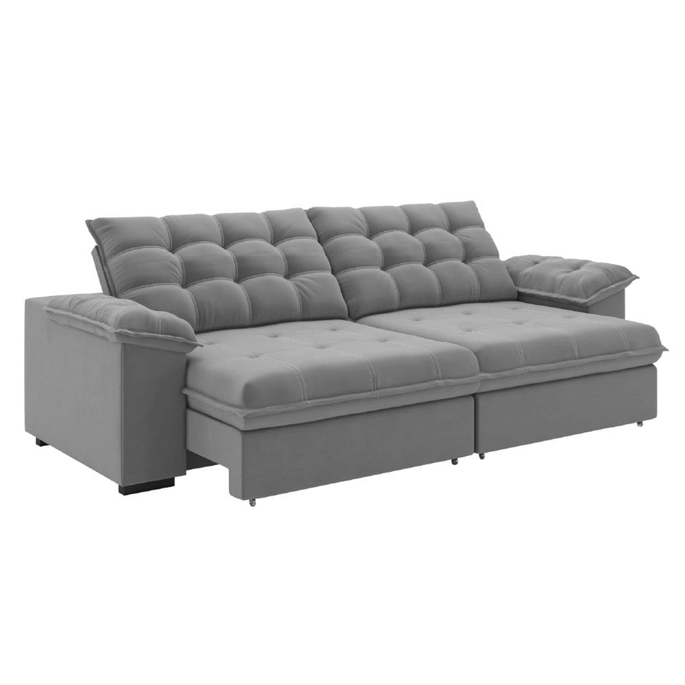 Sofá Retrátil e Reclinável Bipartido 2,90m 5 Lugares Palermo Slim Luizzi