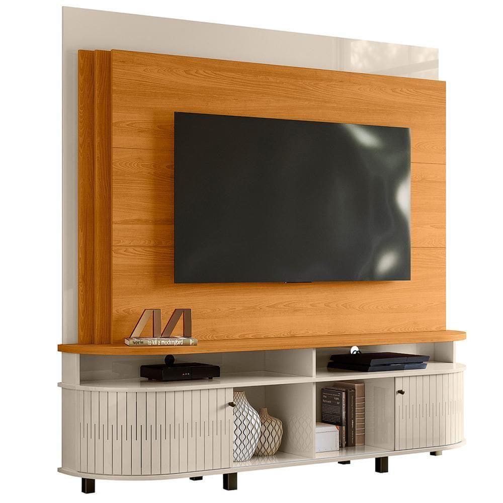 Estante Home 65 Pol 2p 183 Cm Daytona Cinamomo Off White Madetec