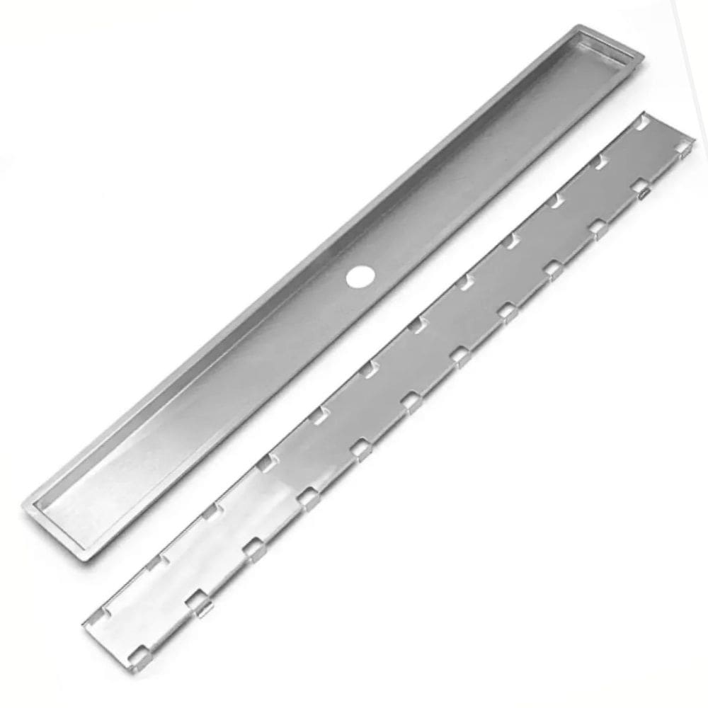 Ralo Linear Inox Clean 200X8 Cm Com Tampa Invisivel - Bf - Aisi 304 Rli2000 Selmetal