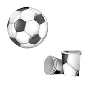 Kit 20 Pratos Copos De Bola De Futebol Papel Festa Decoração