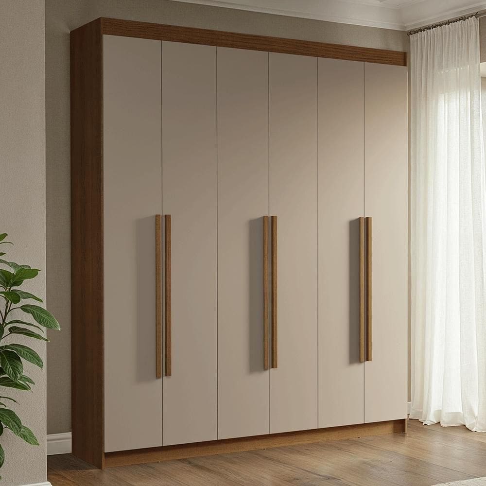 Guarda-roupa Casal 6 Portas Batentes Venus Madesa Rustic