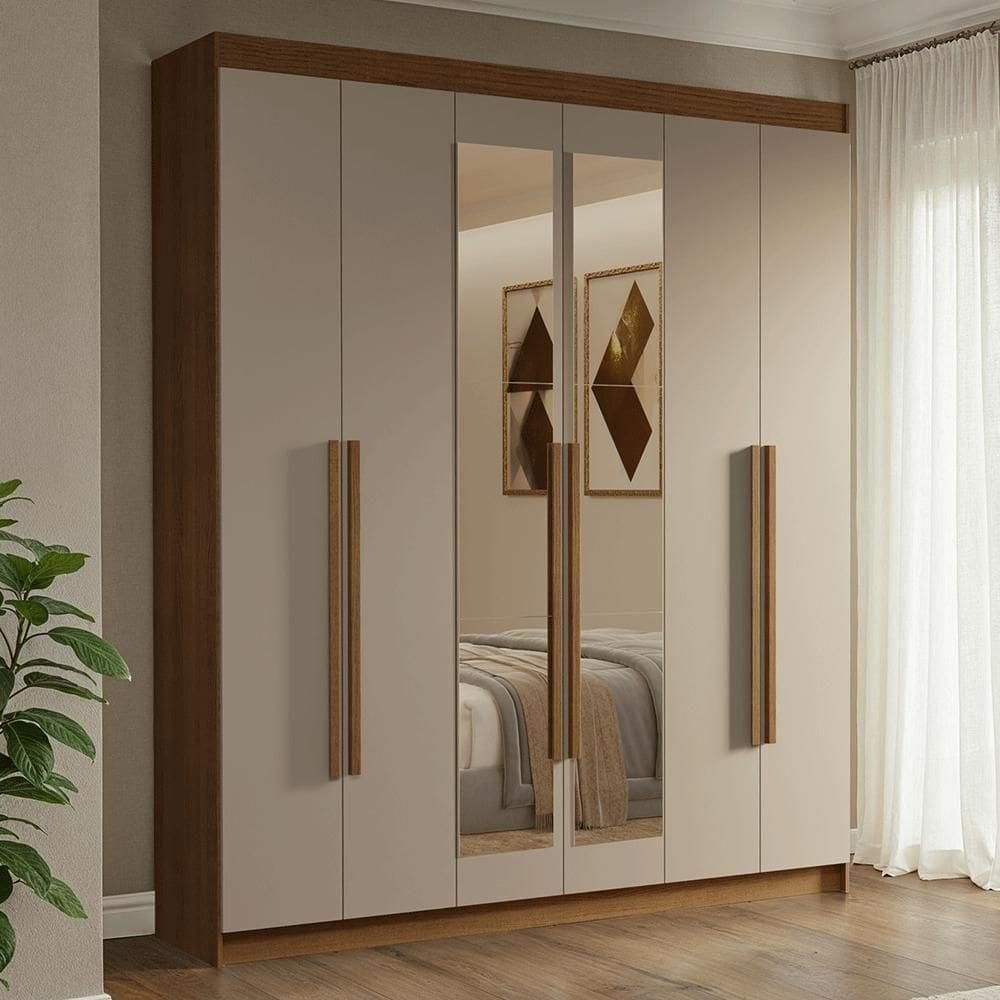 Guarda-roupa Casal 6 Portas Batentes Madesa