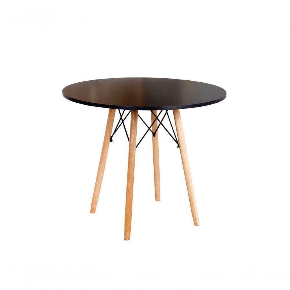 Mesa Eames Eiffel Redonda 80 Cm Preto
