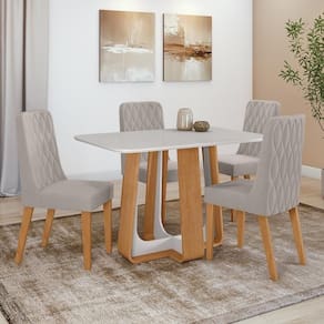 Conjunto Sala De Jantar Mesa Easy Pop 120x80cm 4 Cadeiras.
