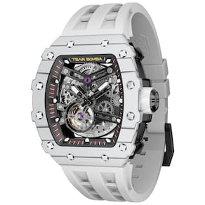 Relógio Masculino Automático Mecânico a Prova dÁgua 50M, TSAR BOMBA, Branco