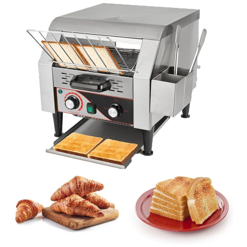 Torradeira Comercial 300 Fatias/Hora - Torradeira Elétrica de Correia 2200W em Aço Inoxidável para Restaurantes e Buffets - Resistente e