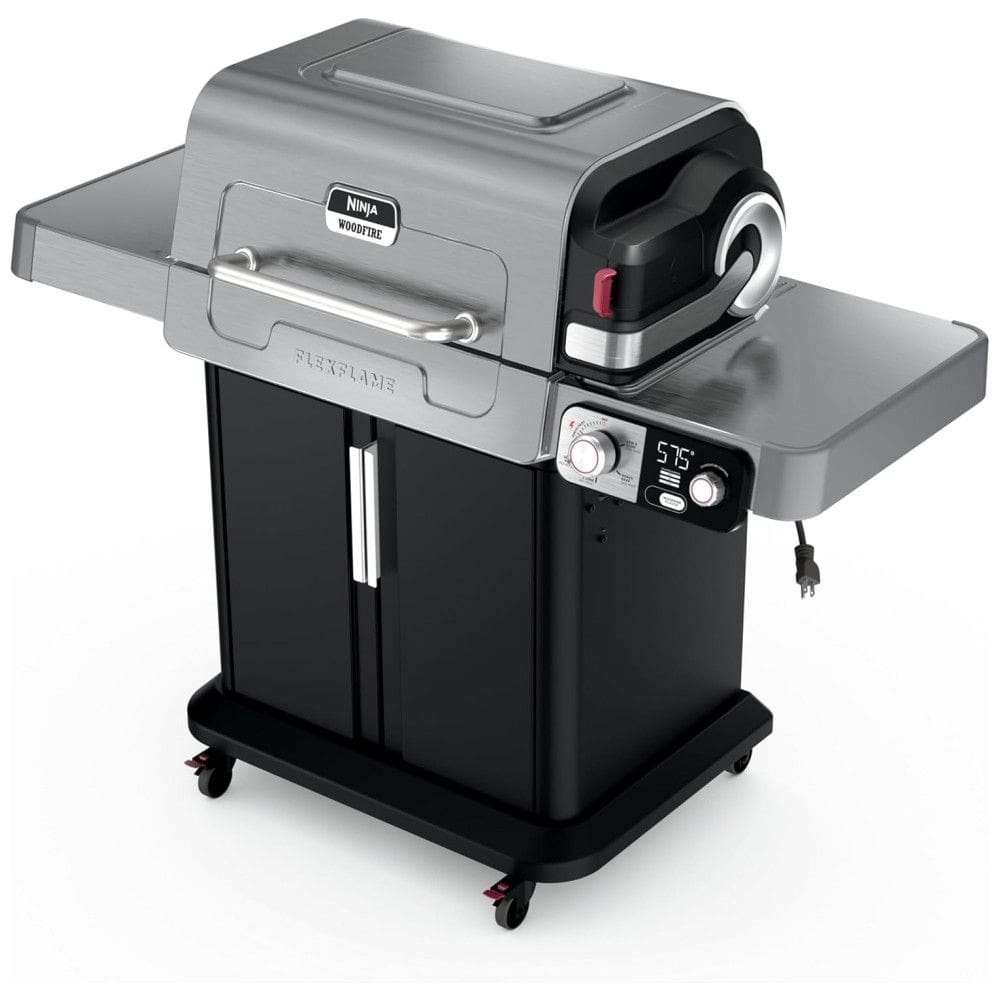 Ninja FlexFlame Master: Churrasqueira e Defumador Elétrico e a Gás, Assador, Grelhador, Forno de Pizza, Sistema de Cozimento 5 em 1,