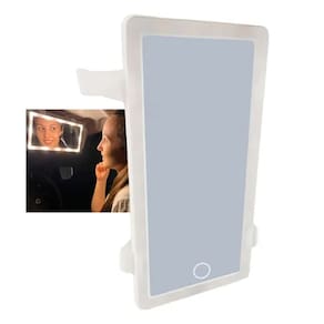 Espelho De Carro Led 3 Cores Maquiagem Automovel Usb Sem Fio