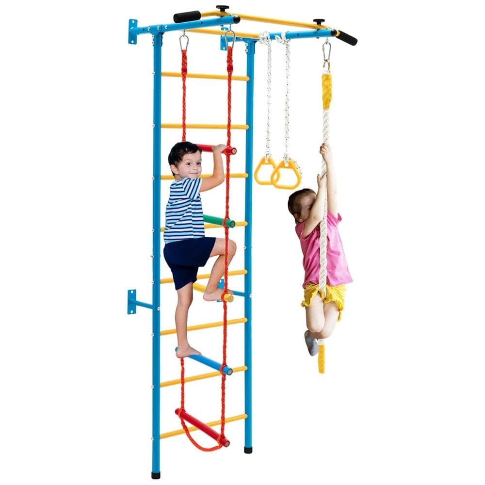 HONEY JOY Brinquedo de Escalada para Crianças, Ginásio Indoor de Metal para parede sólida, Playground e Conjunto de Exercícios de Escalada