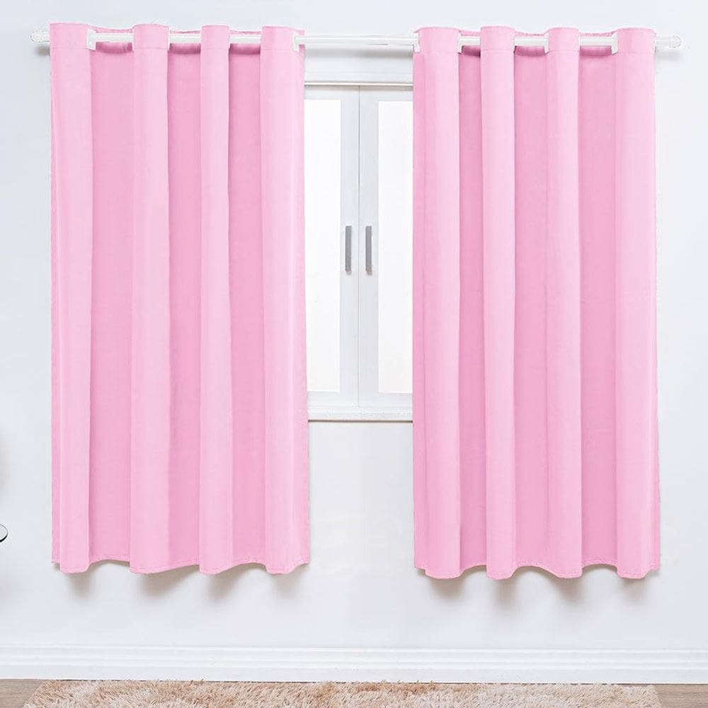 Cortina Para Varão Dois Metros Rosa Quarto Infantil