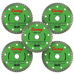 5 Discos Cortag Diamantado Turbo Eco 110X20mm