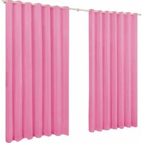 Cortina De Microfibra 2,00X1,70 Rosa Ilhós Cromado Quadrado