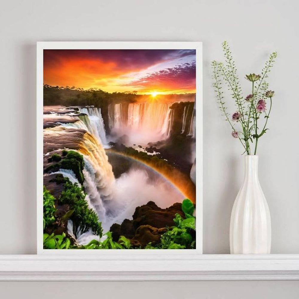 Quadro Decorativo Cataratas Foz Do Iguaçu 33X24Cm - Vidro