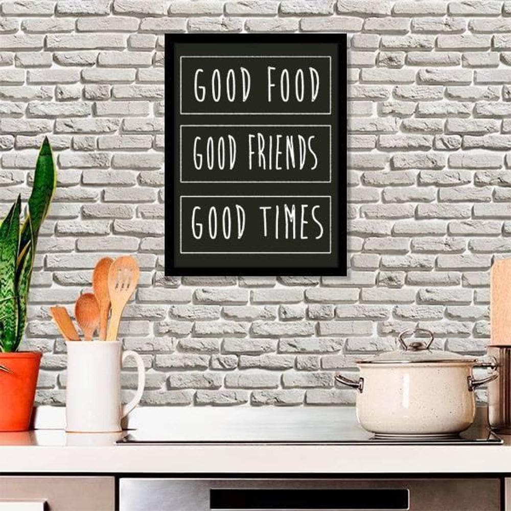 Quadro Decorativo Para Cozinha Food E Friends 33X24Cm
