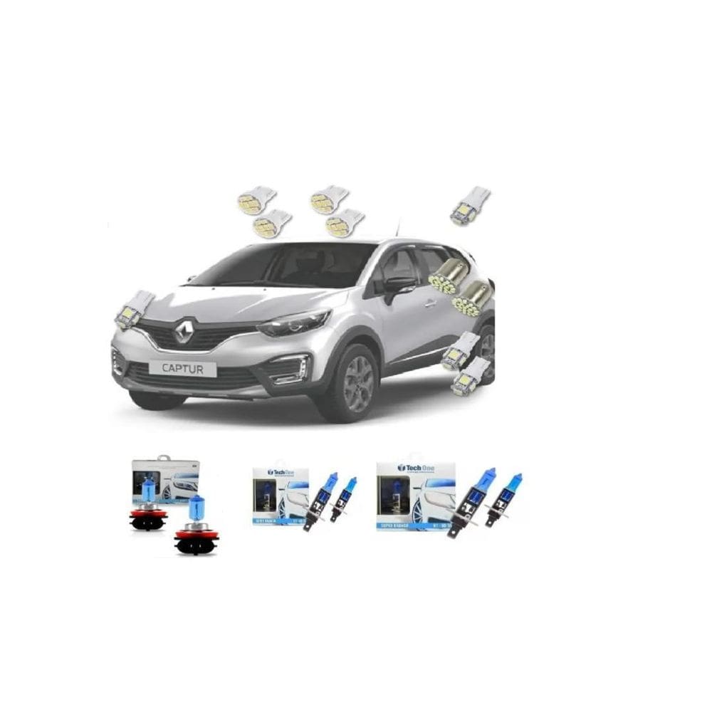 Kit Lâmpadas Farol + Led Renault Captur 2017 A 2020