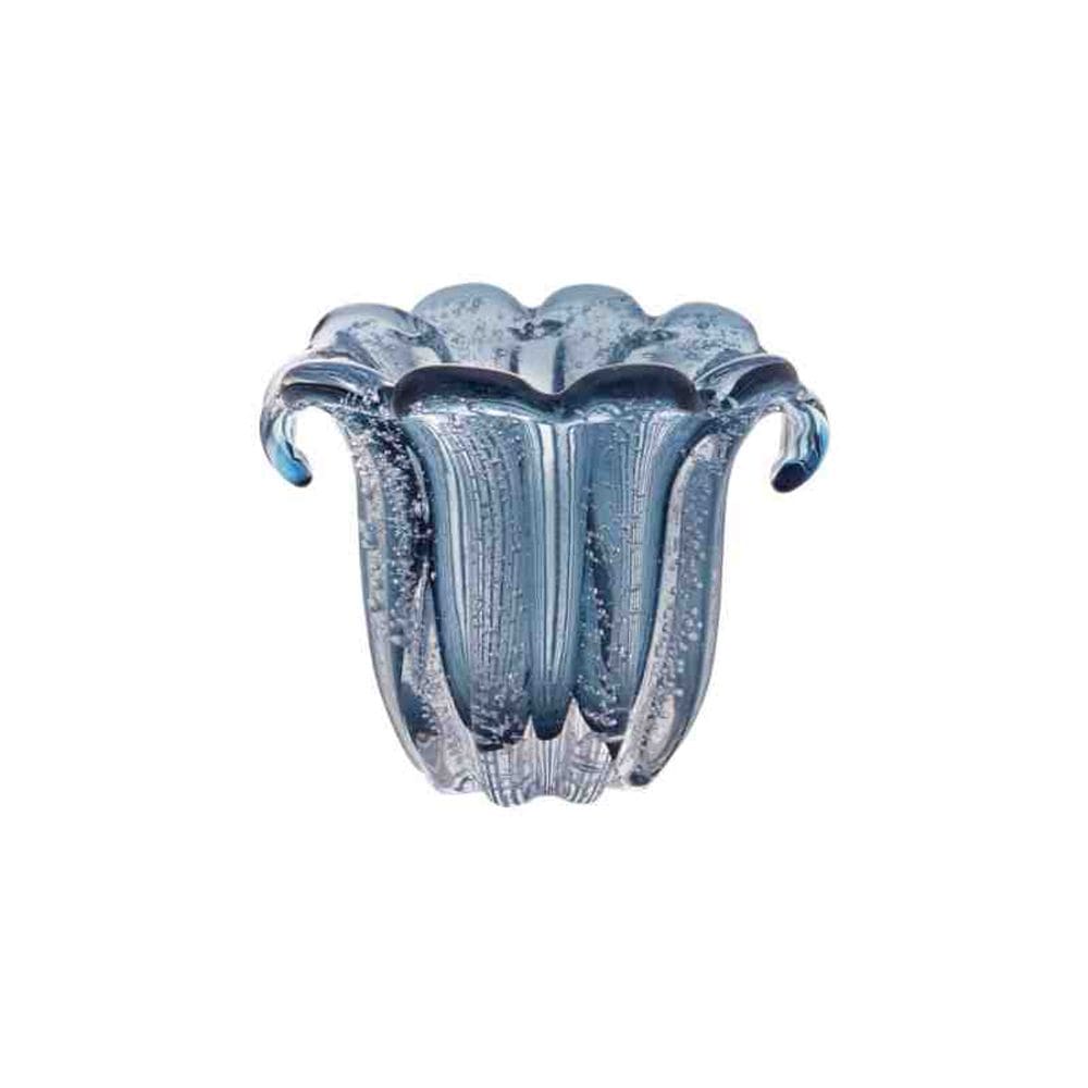 Vaso de Vidro Italy Azul 15x12x12 cm Lyor