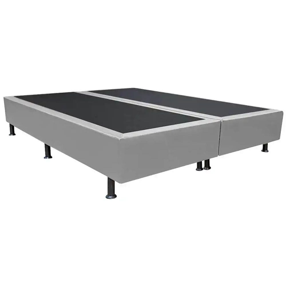 Base Box Bipartida Casal Universal em Suede 37x188x138 Cor Cinza