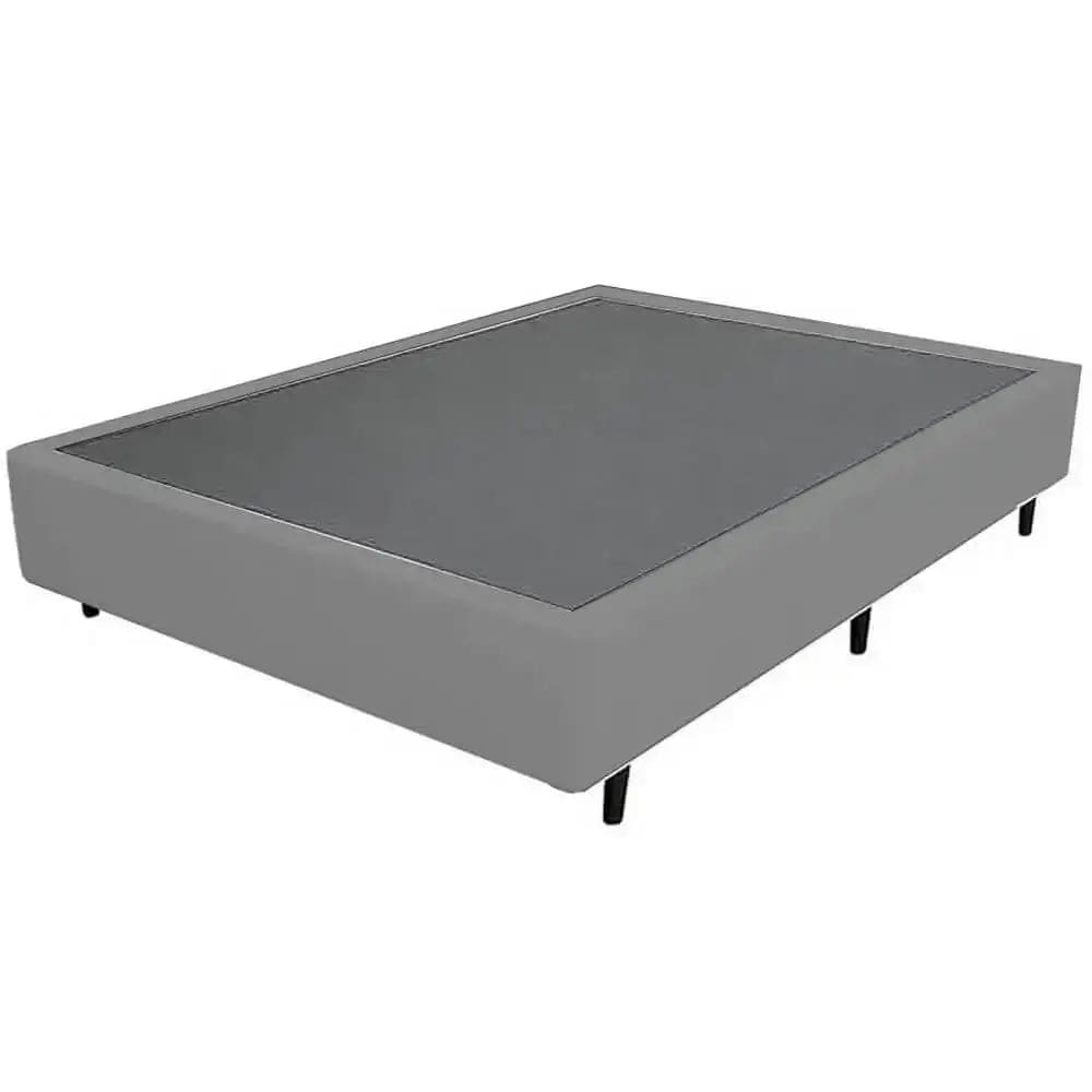 Base Box Cama Casal 26x138x188cm Courino Cor Cinza