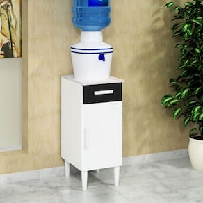 Balcão Pequeno Suporte Galão de Água Cozinha Branco/Preto