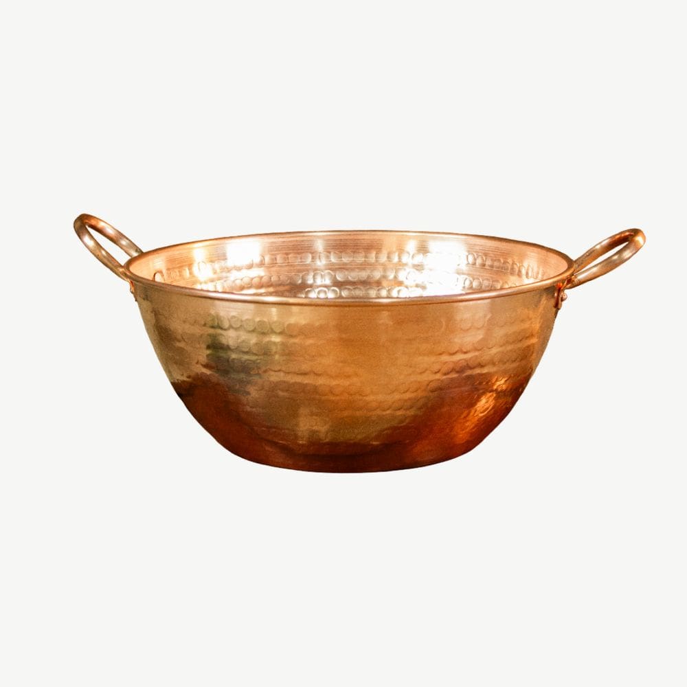 Tacho de Cobre Puro Artesanal com Alças para Doce 7 litros