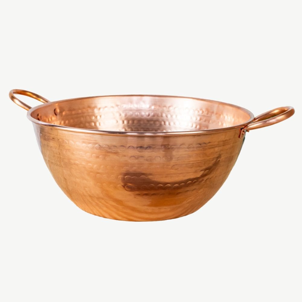 Tacho de Cobre Puro Artesanal com Alças para Doce 12 litros
