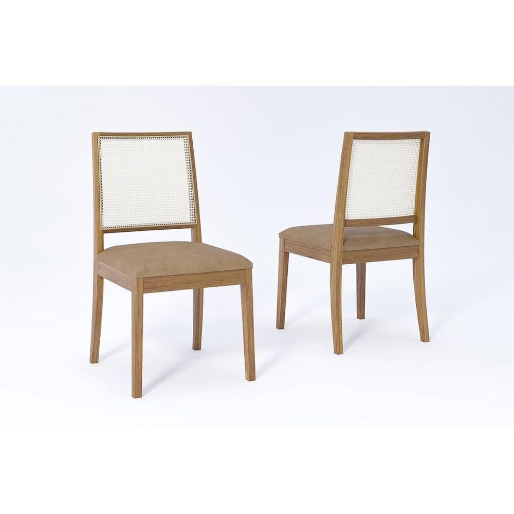 Cadeira Sala de Jantar Marcela Kit 2 Un Carvalho/Couríssimo Kaki - Cimol