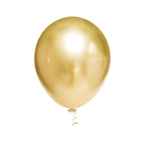 50 Unidades - Balão Cromado Dourado Metalizado Decoração