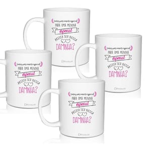 Kit 4 Canecas Convite Personalizada Convite Especial Daminha