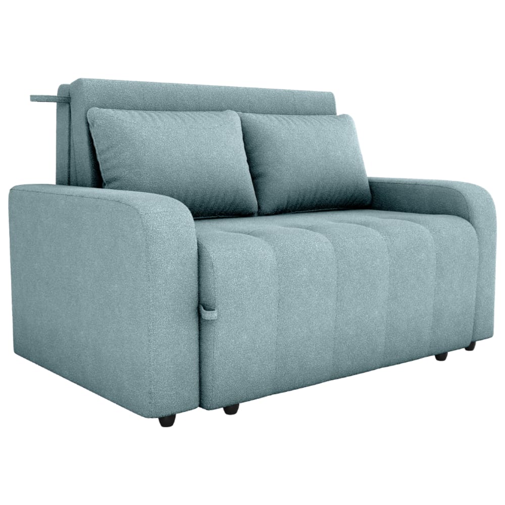 Sofa Cama 2 Lugares 138 cm Amora Tecido Boucle F495 Azul Milani Store