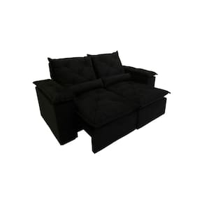 Sofá Retrátil Reclinável Grécia 2 Módulos 200cm K52 Plus Preto - Kasacomigo
