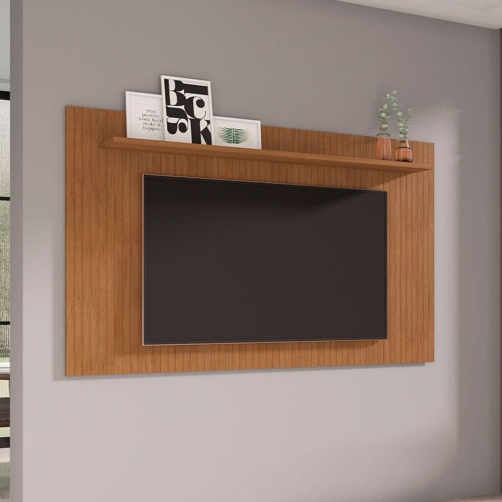 Painel Para 65 Polegadas Siena Frisado 1,80 Baixo Cedro