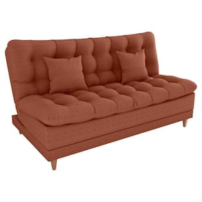 Sofa Cama 2 Lugares 185 Cm Duda Tecido Pompeia G500 Terracota Milani Store Terracota