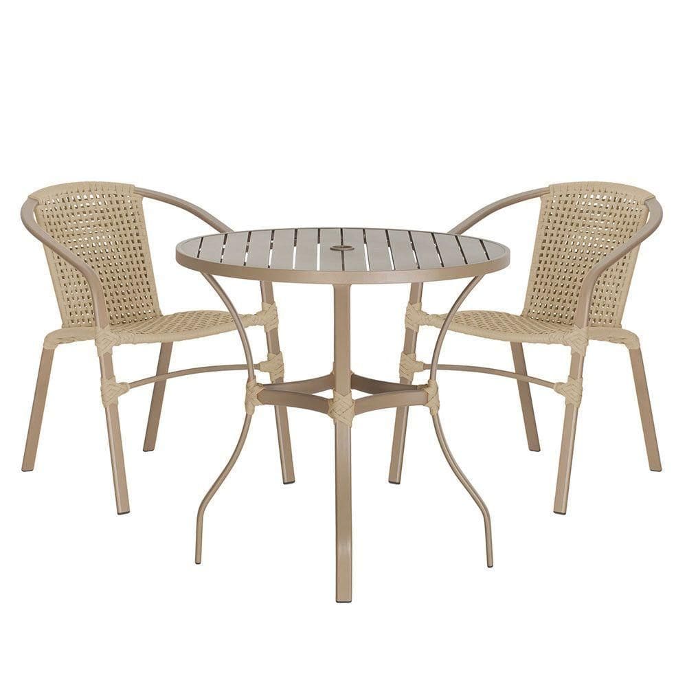02 Cadeiras Floripa E Mesa Roma 100cm Fendi Trama Rami