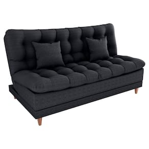 Sofa Cama 2 Lugares 185 Cm Duda Tecido Pompeia G501 Chumbo Milani Store Chumbo