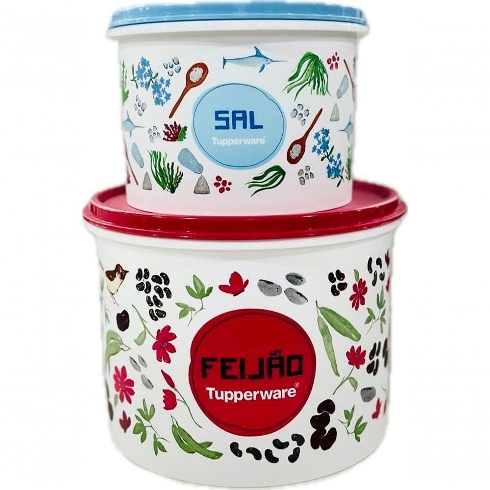 Kit 2 Peças Porta Feijão E Sal Floral